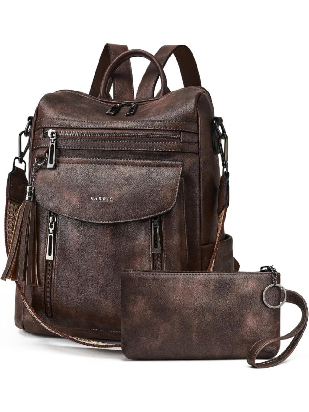 Stylish Leather Backpack Purse for Women | Convertible Travel Bag with Wristlet